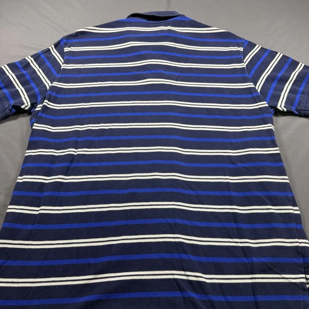 Polo Ralph Lauren Polo Shirt Mens XL‎ Blue White Striped Pony Logo Casual